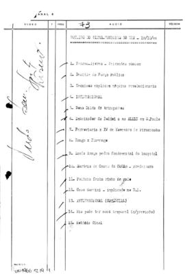 TV Tupi [emissora]. Ultra Notícias [programa]. Roteiro [televisivo], 19 dez. 1966.