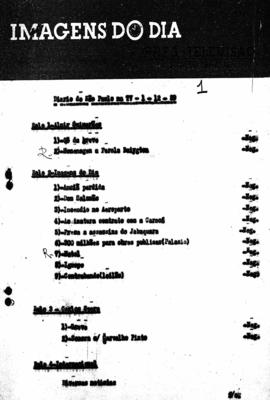 TV Tupi [emissora]. Diário de São Paulo na T.V. [programa]. Roteiro [televisivo], 01 dez. 1959.
