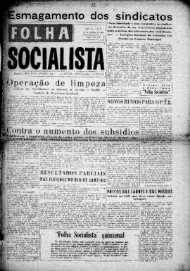 Folha socialista [jornal], a. 3, n. 70. São Paulo-SP, 21 out. 1950.