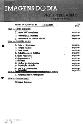 TV Tupi [emissora]. Diário de São Paulo na T.V. [programa]. Roteiro [televisivo], 16 dez. 1960.