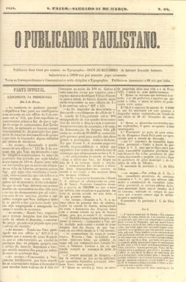 O Publicador paulistano [jornal], n. 68. São Paulo-SP, 27 mar. 1858.