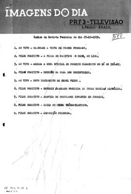 TV Tupi [emissora]. Revista Feminina [programa]. Roteiro [televisivo], 27 out. 1959.