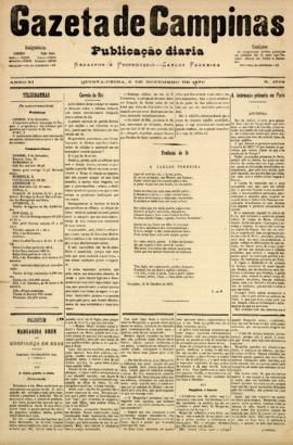 Gazeta de Campinas [jornal], a. 10, n. 1766. Campinas-SP, 06 nov. 1879.
