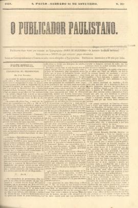 O Publicador paulistano [jornal], n. 32. São Paulo-SP, 21 nov. 1857.
