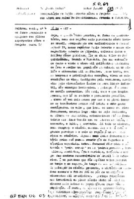 TV Tupi [emissora]. Quarto Poder [programa]. Roteiro [televisivo], 05 jun. 1969.