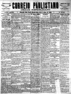 Correio paulistano [jornal], [s/n]. São Paulo-SP, 22 jul. 1892.