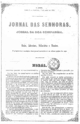 O Jornal das senhoras [jornal], a. 3, t. 5, [s/n]. Rio de Janeiro-RJ, 07 mai. 1854.