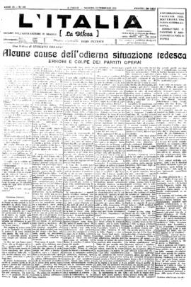 La Difesa [jornal], a. 9, n. 467. São Paulo-SP, 25 fev. 1933.