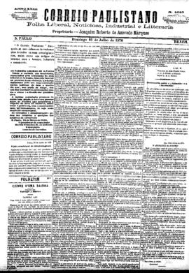 Correio paulistano [jornal], [s/n]. São Paulo-SP, 16 jul. 1876.