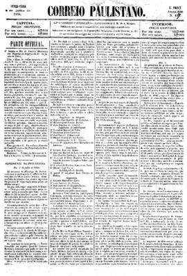 Correio paulistano [jornal], [s/n]. São Paulo-SP, 08 jul. 1856.