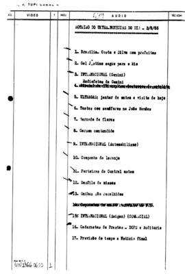 TV Tupi [emissora]. Ultra Notícias [programa]. Roteiro [televisivo], 03 jun. 1966.
