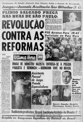 Última Hora [jornal]. Rio de Janeiro-RJ, 20 mar. 1964 [ed. vespertina].
