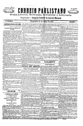 Correio paulistano [jornal], [s/n]. São Paulo-SP, 17 jul. 1877.