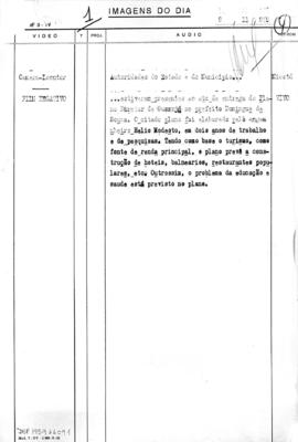 TV Tupi [emissora]. Diário de São Paulo na T.V. [programa]. Roteiro [televisivo], 09 nov. 1959.