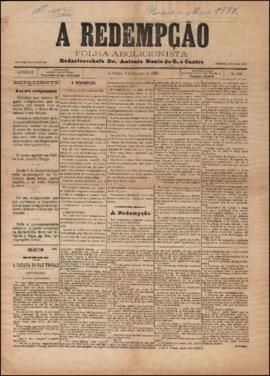 A Redempção [jornal], a. 2, n. 100. São Paulo-SP, 01 jan. 1888.