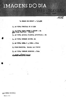TV Tupi [emissora]. A Mulher no Mundo [programa]. Roteiro [televisivo], 07 jul. 1958.