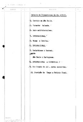TV Tupi [emissora]. Ultra Notícias [programa]. Roteiro [televisivo], 04 set. 1965.