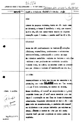 TV Tupi [emissora]. Agora [programa]. Roteiro [televisivo], 10 set. 1973.