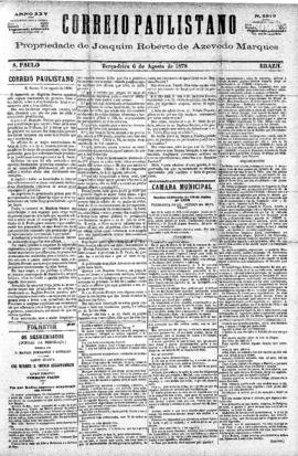 Correio paulistano [jornal], [s/n]. São Paulo-SP, 06 ago. 1878.