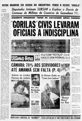 Última Hora [jornal]. Rio de Janeiro-RJ, 08 jul. 1963 [ed. vespertina].