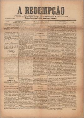 A Redempção [jornal], a. 1, n. 55. São Paulo-SP, 21 jul. 1887.