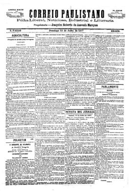 Correio paulistano [jornal], [s/n]. São Paulo-SP, 15 jul. 1877.