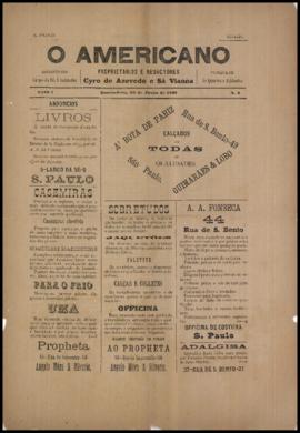 O Americano [jornal], a. 1, n. 4. São Paulo-SP, 29 jun. 1881.