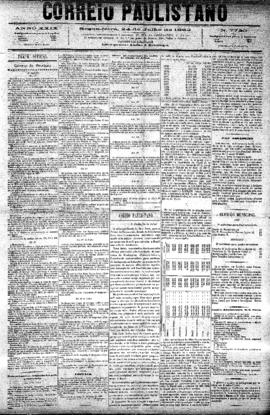 Correio paulistano [jornal], [s/n]. São Paulo-SP, 24 jul. 1882.