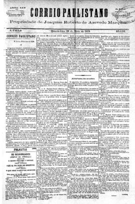 Correio paulistano [jornal], [s/n]. São Paulo-SP, 29 mai. 1878.