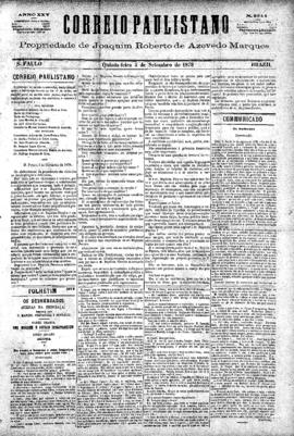 Correio paulistano [jornal], [s/n]. São Paulo-SP, 05 set. 1878.