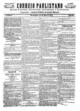 Correio paulistano [jornal], [s/n]. São Paulo-SP, 10 mai. 1876.