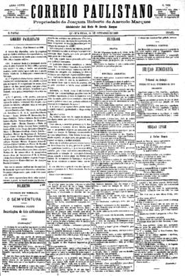 Correio paulistano [jornal], [s/n]. São Paulo-SP, 15 set. 1880.