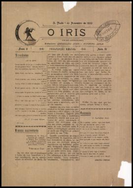 O Iris [jornal], a. 2, n. 13. São Paulo-SP, 01 nov. 1900.