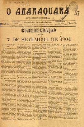O Araraquara [jornal], a. 2, n. 19. Araraquara-SP, 11 set. 1904.
