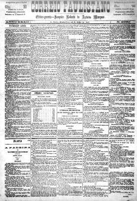 Correio paulistano [jornal], [s/n]. São Paulo-SP, 30 jul. 1885.