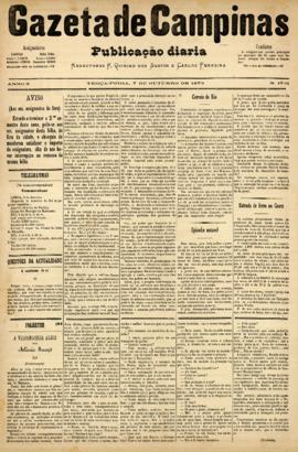 Gazeta de Campinas [jornal], a. 10, n. 1741. Campinas-SP, 07 out. 1879.