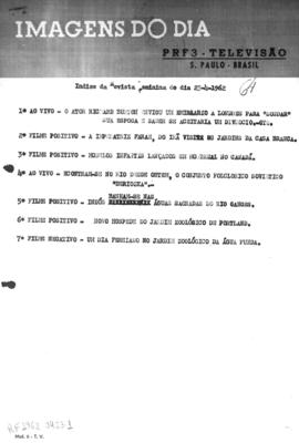 TV Tupi [emissora]. Revista Feminina [programa]. Roteiro [televisivo], 23 abr. 1962.