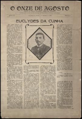 O Onze de Agosto [jornal], a. 7, n. 1. São Paulo-SP, 07 set. 1909.