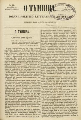 O Tymbira [jornal], n. 14. São Paulo-SP, 04 ago. 1860.