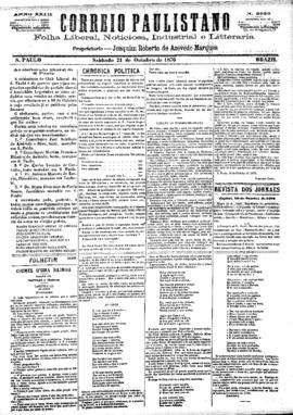 Correio paulistano [jornal], [s/n]. São Paulo-SP, 21 out. 1876.