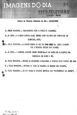 TV Tupi [emissora]. Revista Feminina [programa]. Roteiro [televisivo], 13 dez. 1963.