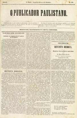 O Publicador paulistano [jornal], n. 108. São Paulo-SP, 04 out. 1858.