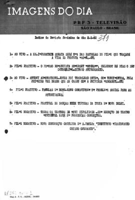 TV Tupi [emissora]. Revista Feminina [programa]. Roteiro [televisivo], 02 fev. 1962.