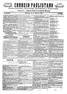 Correio paulistano [jornal], [s/n]. São Paulo-SP, 23 abr. 1876.