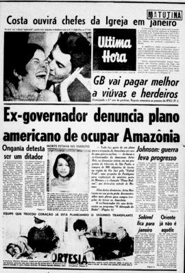 Última Hora [jornal]. Rio de Janeiro-RJ, 06 dez. 1967 [ed. matutina].