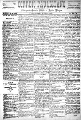 Correio paulistano [jornal], [s/n]. São Paulo-SP, 21 jul. 1885.