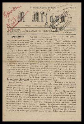 A Aljava [jornal], a. 1, n. 1. São Paulo-SP, ago. 1902.