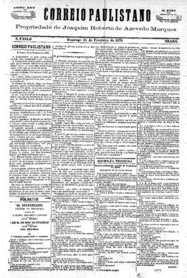 Correio paulistano [jornal], [s/n]. São Paulo-SP, 24 fev. 1878.