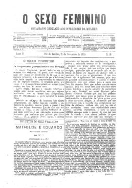 O Sexo feminino [jornal], a. 2, n. 16. Campanha-MG, 21 nov. 1875.