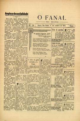 O Fanal [jornal], a. 1, n. 18. Bauru-SP, 11 out. 1933.